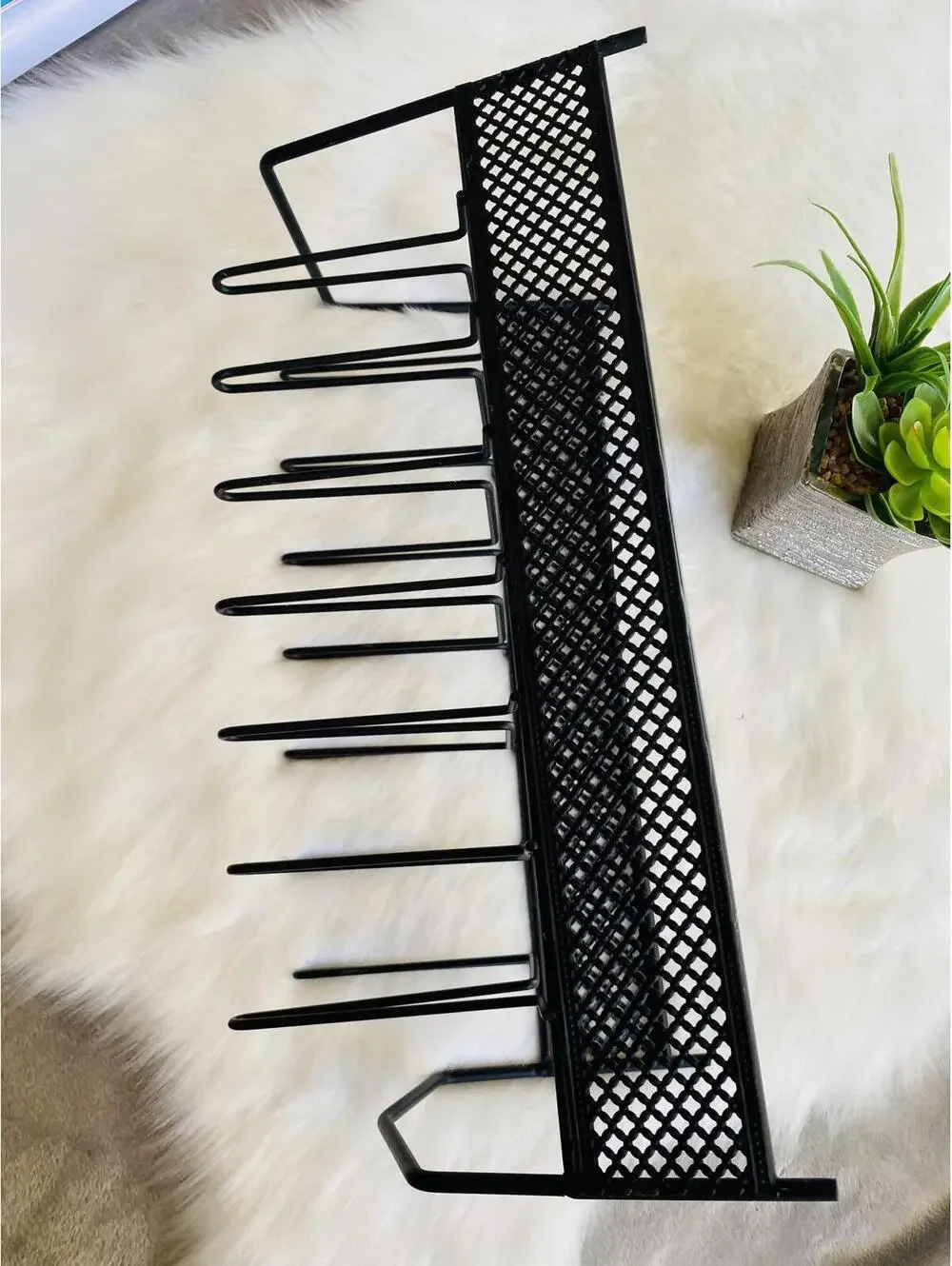 Black Metal Organizer Rack for Kitchen or Office